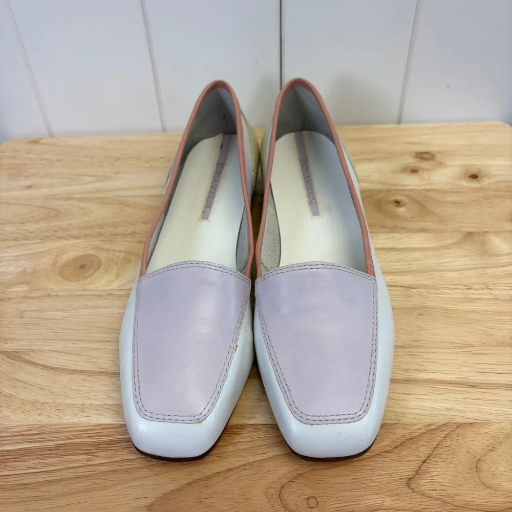 Enzo Angiolini Liberty Quiet Luxury Leather Loafer Women Size 9.5M Pastel Preppy